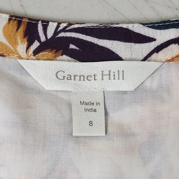 Garnet Hill Maxi Dress Womens Sz 8 Wrap Bohemian Jersey Hippie Sleeveless Floral - Picture 3 of 16